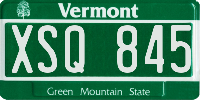 VT license plate XSQ845