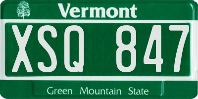 VT license plate XSQ847