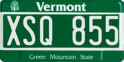 VT license plate XSQ855