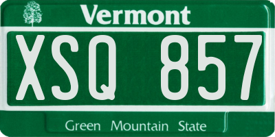 VT license plate XSQ857