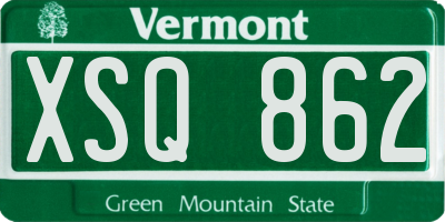 VT license plate XSQ862