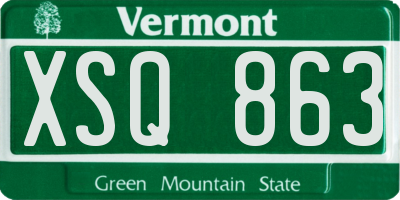 VT license plate XSQ863