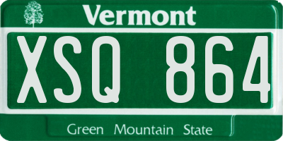 VT license plate XSQ864