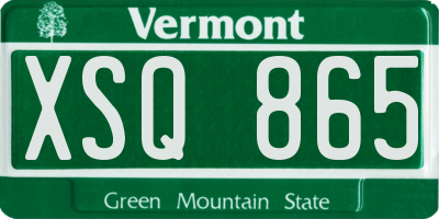 VT license plate XSQ865