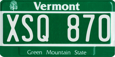 VT license plate XSQ870