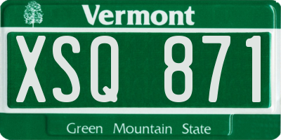 VT license plate XSQ871