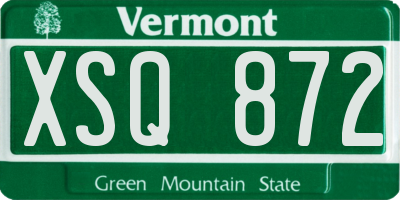VT license plate XSQ872