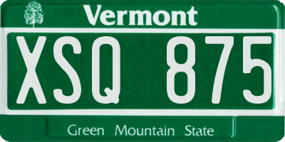 VT license plate XSQ875