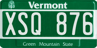 VT license plate XSQ876
