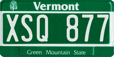 VT license plate XSQ877