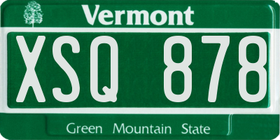 VT license plate XSQ878