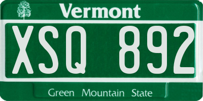 VT license plate XSQ892
