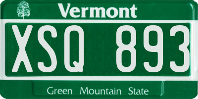 VT license plate XSQ893