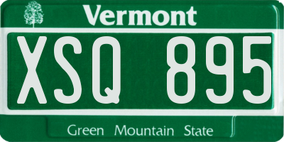 VT license plate XSQ895