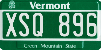 VT license plate XSQ896