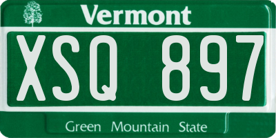 VT license plate XSQ897
