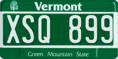 VT license plate XSQ899