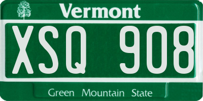 VT license plate XSQ908