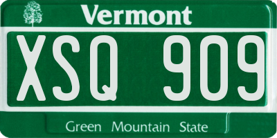 VT license plate XSQ909