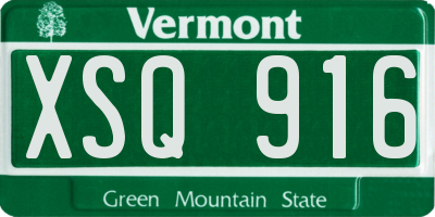 VT license plate XSQ916