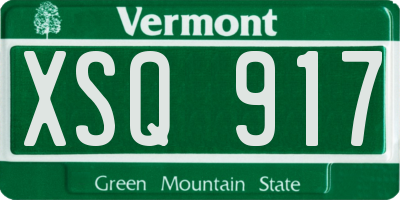 VT license plate XSQ917