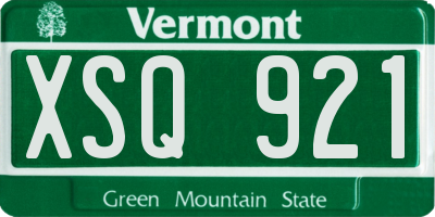 VT license plate XSQ921