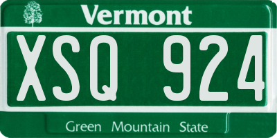 VT license plate XSQ924
