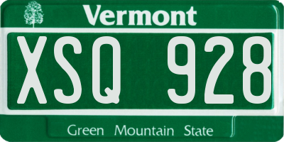 VT license plate XSQ928