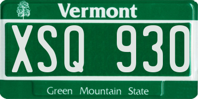 VT license plate XSQ930