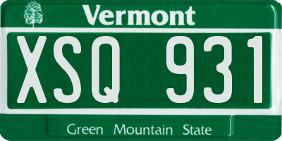 VT license plate XSQ931