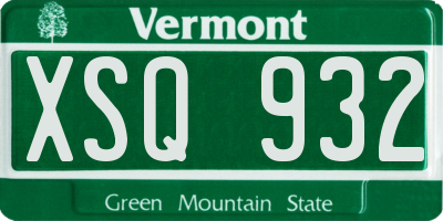 VT license plate XSQ932