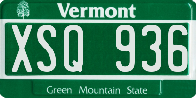 VT license plate XSQ936