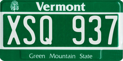 VT license plate XSQ937