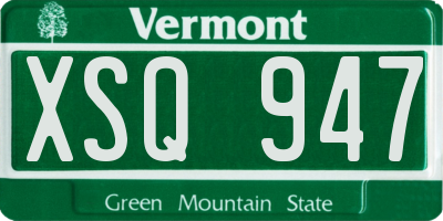 VT license plate XSQ947
