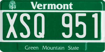 VT license plate XSQ951