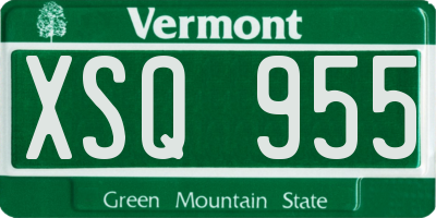VT license plate XSQ955