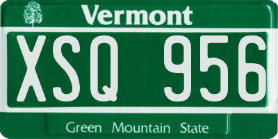 VT license plate XSQ956