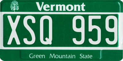 VT license plate XSQ959
