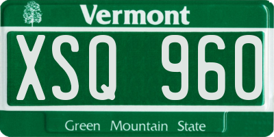 VT license plate XSQ960