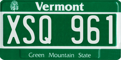 VT license plate XSQ961