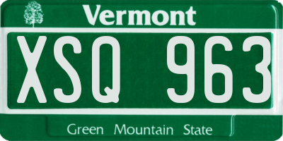 VT license plate XSQ963