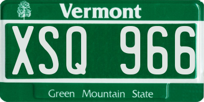 VT license plate XSQ966