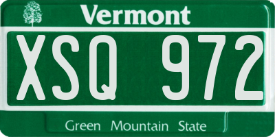 VT license plate XSQ972