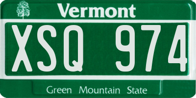 VT license plate XSQ974