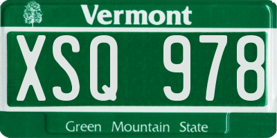 VT license plate XSQ978