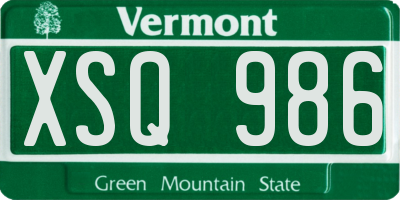 VT license plate XSQ986