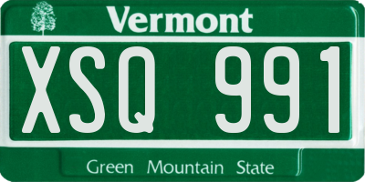 VT license plate XSQ991