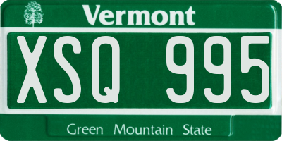 VT license plate XSQ995