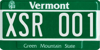 VT license plate XSR001