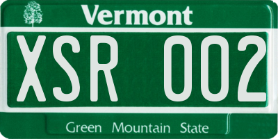 VT license plate XSR002